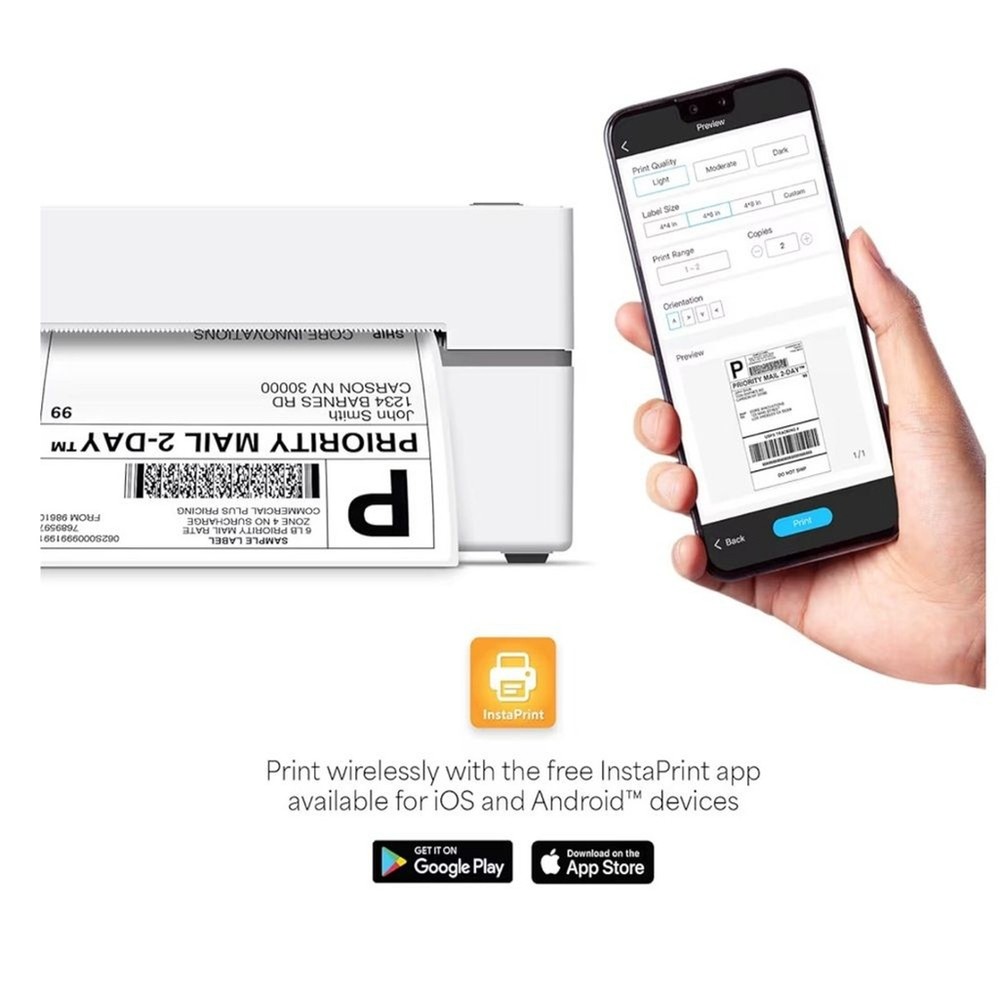 Core Innovations Bluetooth Thermal 4x6 Shipping Label Printer