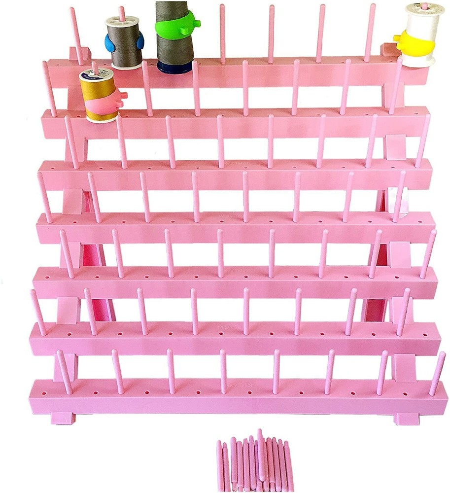 PeavyTailor 70 Spool Thread Holder Thread Rack Spool Stand for Sewing (Pink)