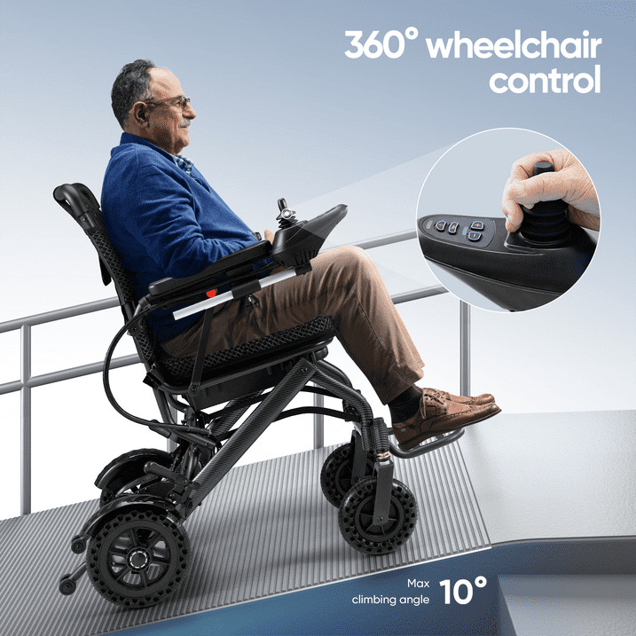 Used Foldable Electric Wheelchairs Intelligent Lightweight For Airline Seniors