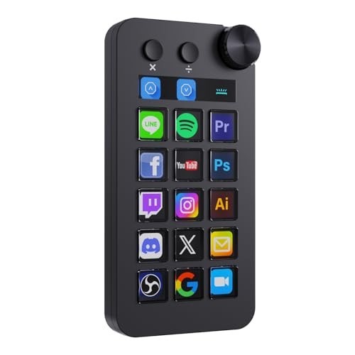 Stream Controller Deck with 18 Custom Macro Keys for OBS Twitch YouTube - PC & M