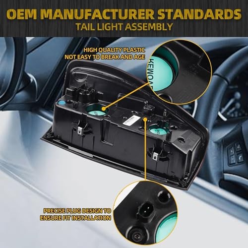 Tail Light Assembly Rear Lamp Compatible with Left Driver Side Halogen Type