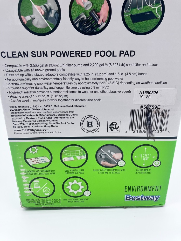 New! Flowclear 58759E Sun Powered Rectangular Pool Heating Pad for Above Ground