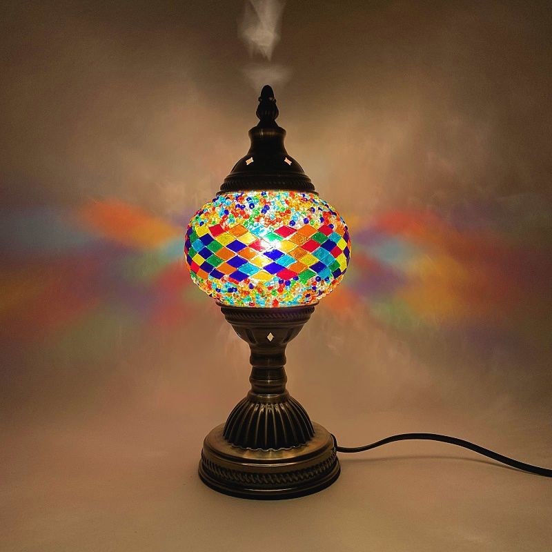 Rainbow Mosaic Lamp - Table-Sized, Vibrant Decorative Light