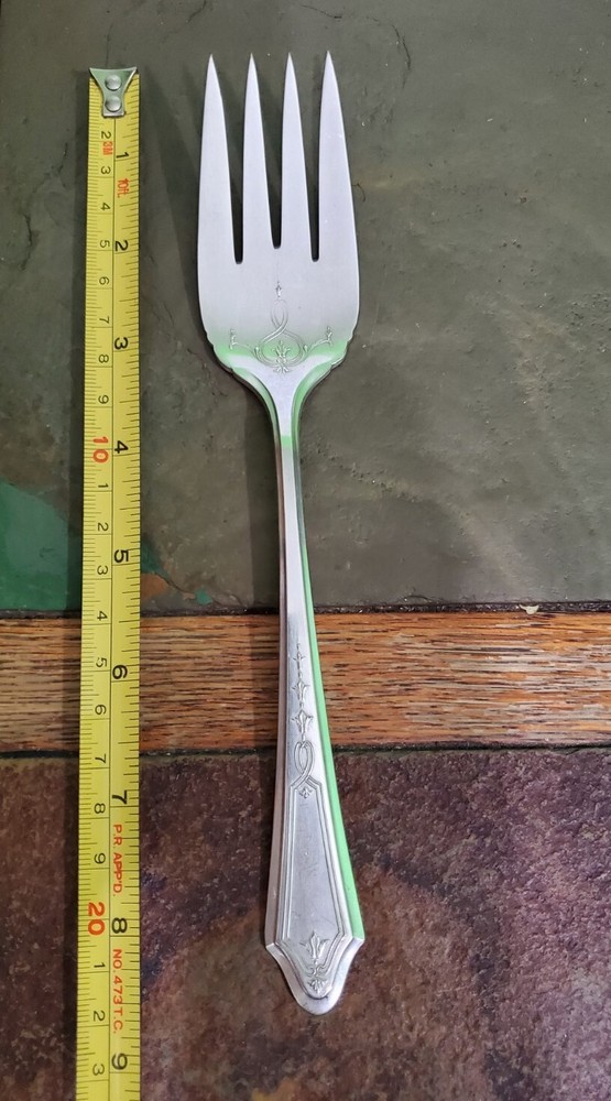 👌ONEIDA c1923 DUCHESS PATTERN SILVERPLATED MEAT 🥩 SERVING FORK