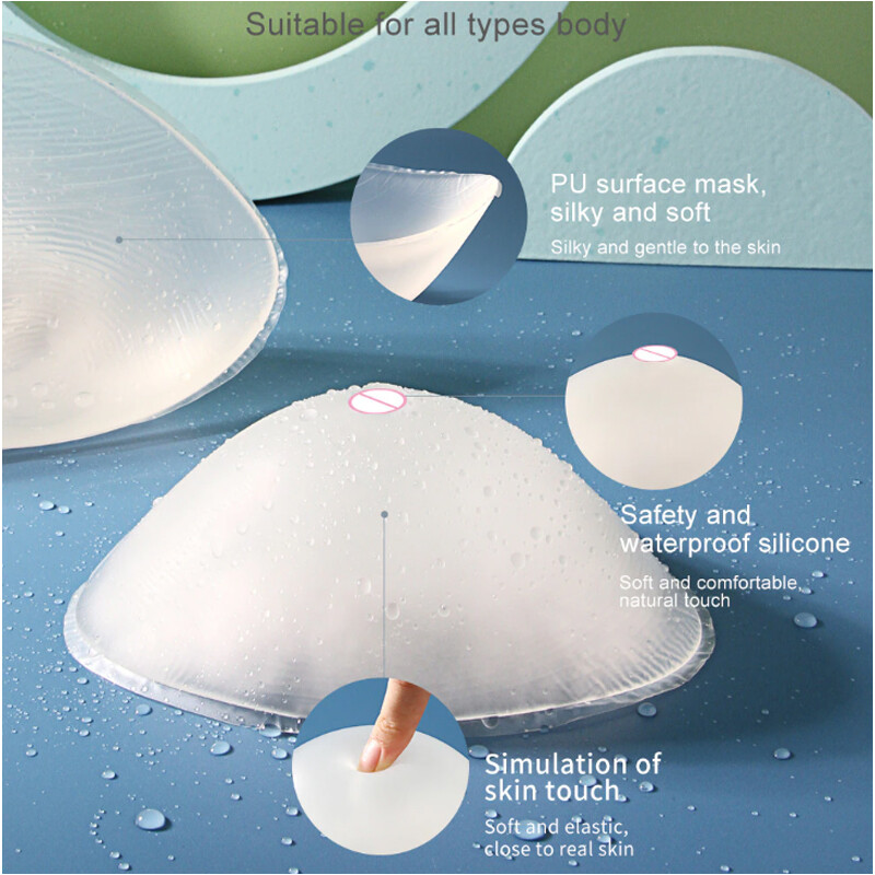 Clear Silicone Breast Form Bra Enhancer Insert Pad for Summer Swimming 1 Piece