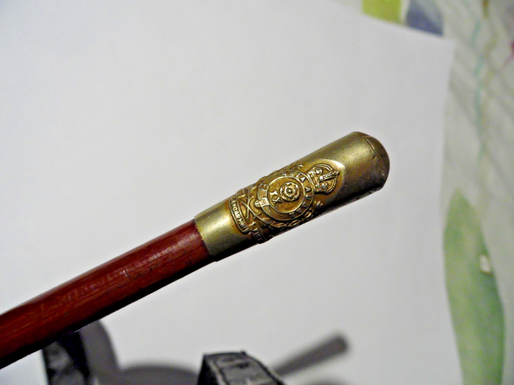 Lancashire Fusiliers Swagger stick King's crown 70cm long
