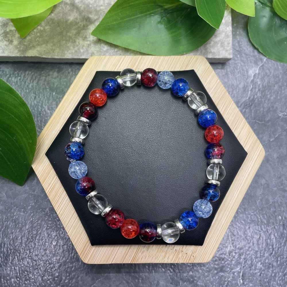 Handmade Bead Beaded Stackable 7.5” Plus Stretch Bracelet New Free Ship C1514