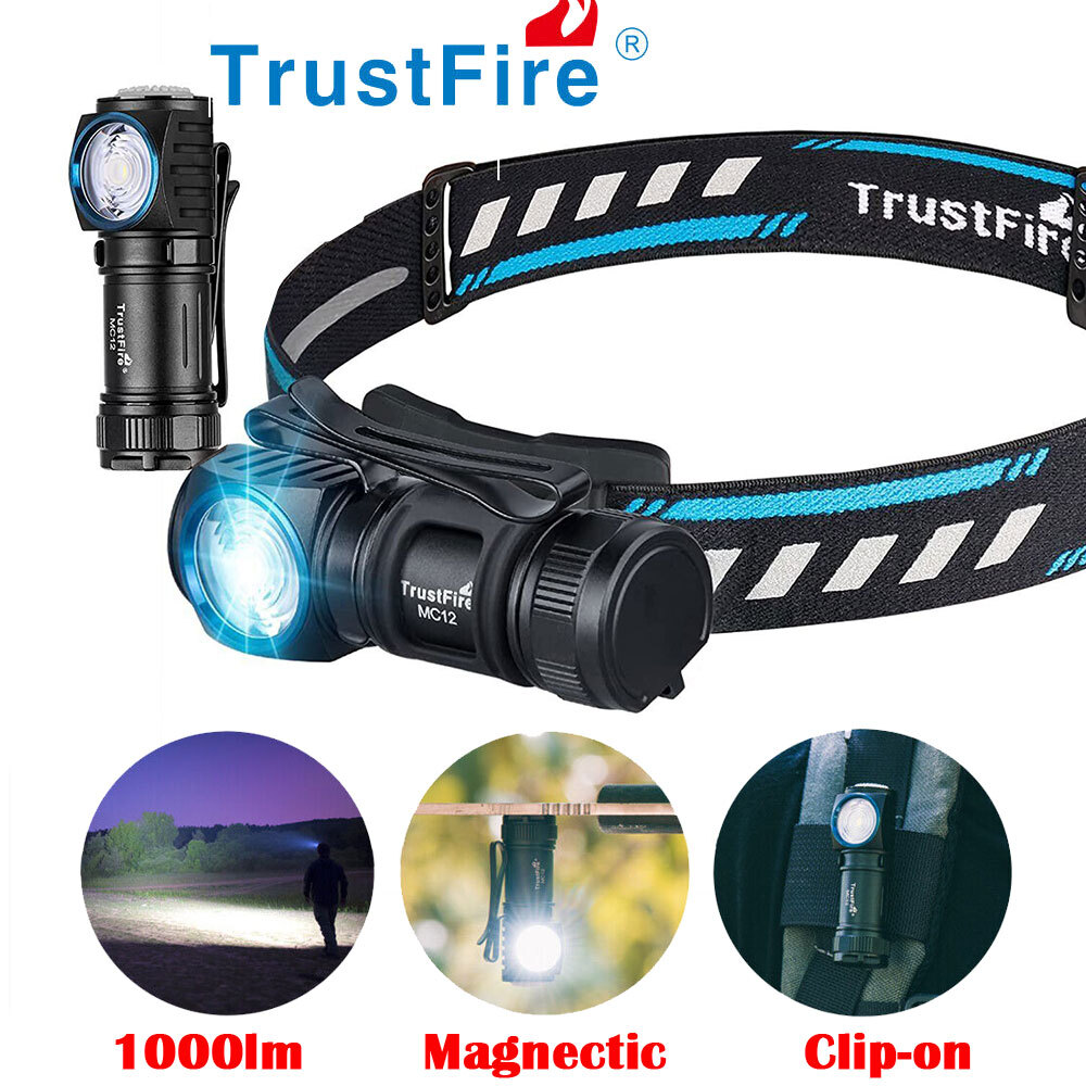 Trustfire MC12 1000 Lumen Rechargeable LED Headlamp / Flashlight 5 Modes Torch