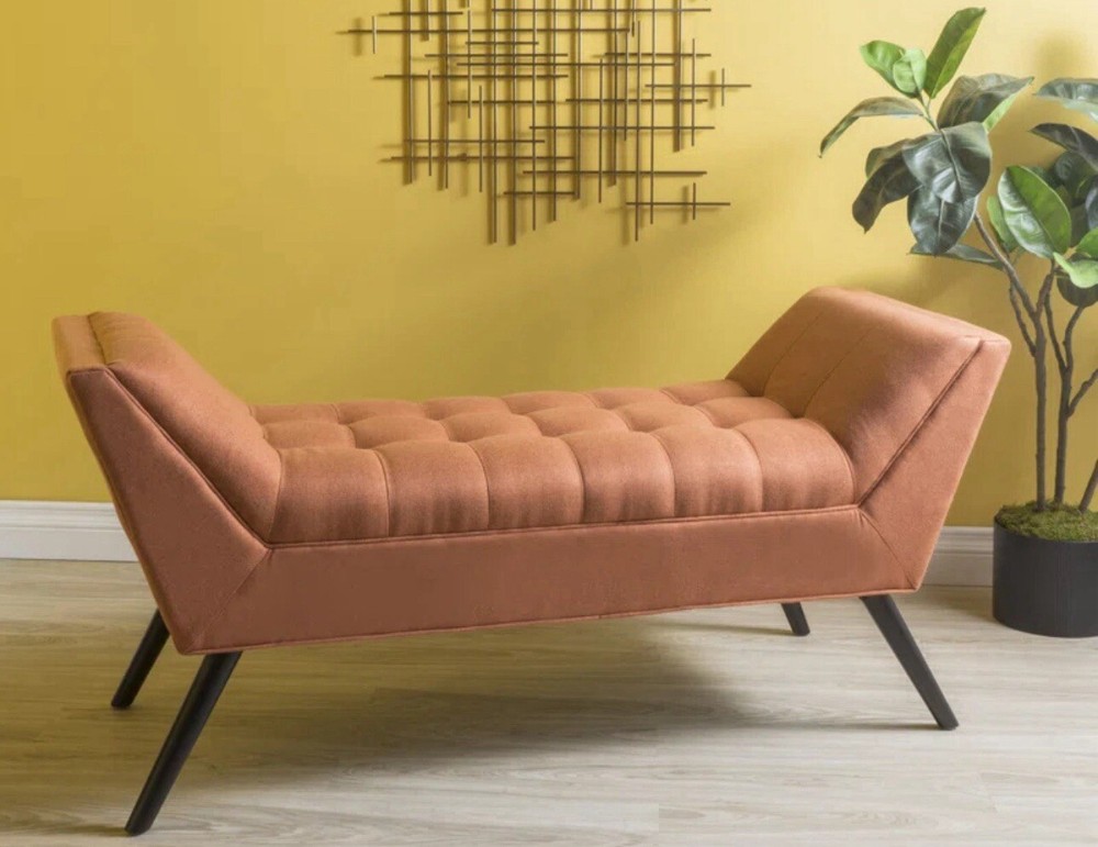 Orange Bench With Arms