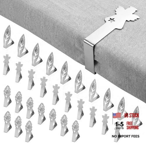 30 Pcs Table Cloth Holder Clips, Floewer Leaf Shape Picnic Tablecloth Clips