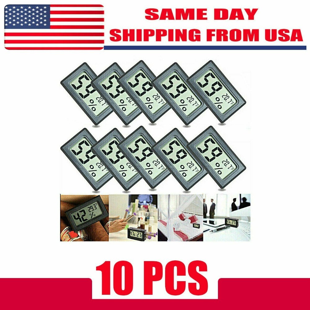 US 10PCS Mini Digital LCD Thermometer Hygrometer Temperature Humidity Meter