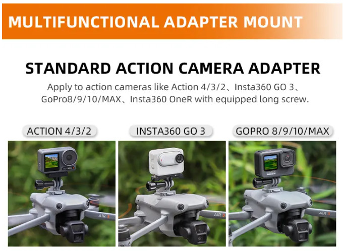 Action Camera Mounting Bracket for DJI Air 3