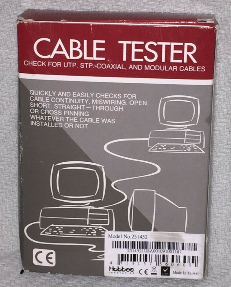 ENHANCED NETWORK CABLE TESTER NETWORK CABLE TERMINATOR MODEL #251452 IN ORIG BOX