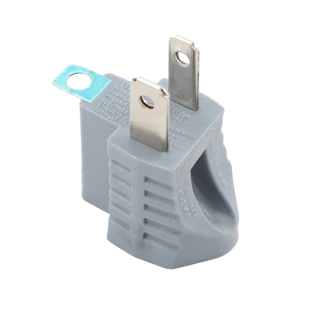 15 Amp Single Outlet Grounding Adapter Gray