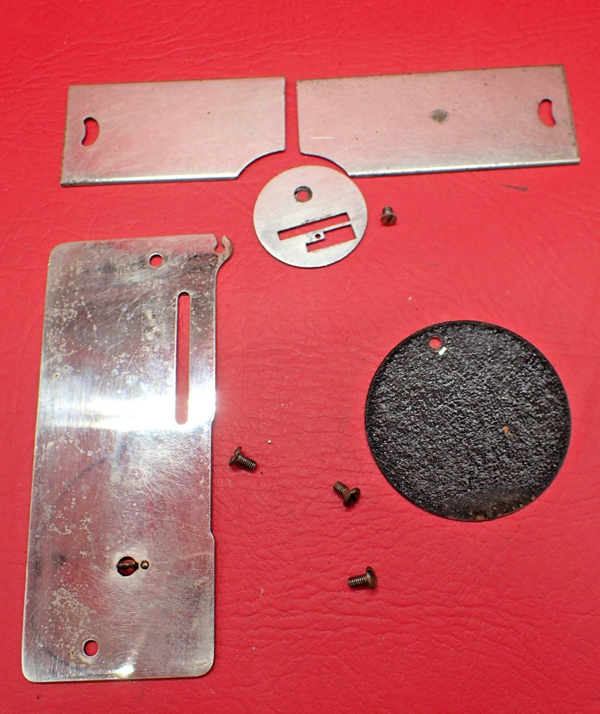 Vintage Franklin LONG SHUTTLE Sewing Machine Bobbin Needle Front & Side Plates