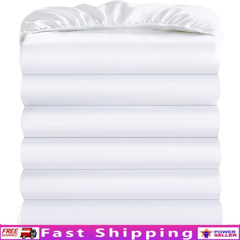 Soft Microfiber Fitted Sheets Set 6 Pieces Deep Pocket Bedding Essentials New