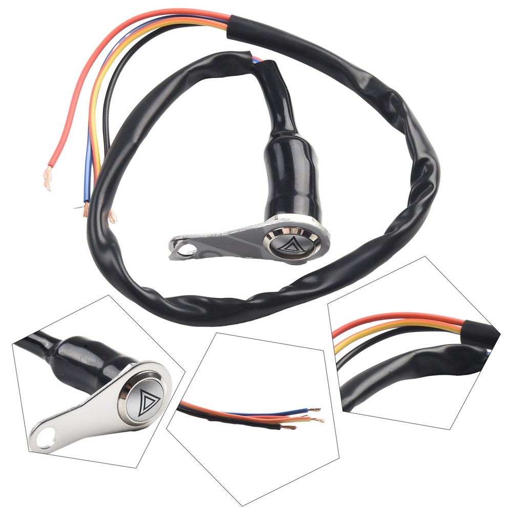 NEW Red LED Motorcycle Switch ON+OFF Handlebar Mount Push-Button 12V Work Light
