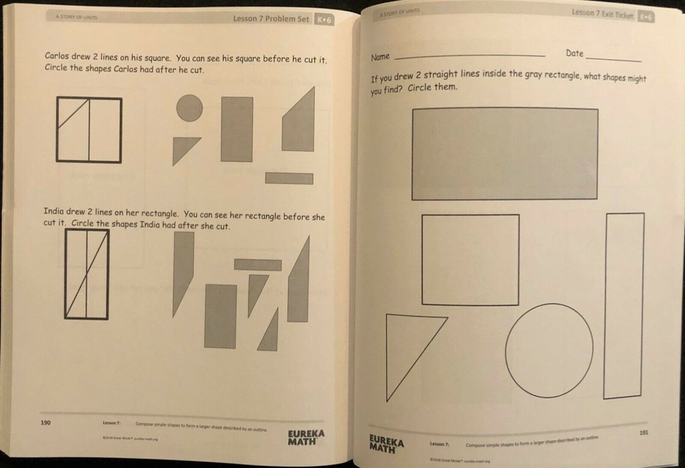 Kindergarten - EUREKA MATH - MODULE 5 & 6 (Student Workbook) (2018, Great Minds)