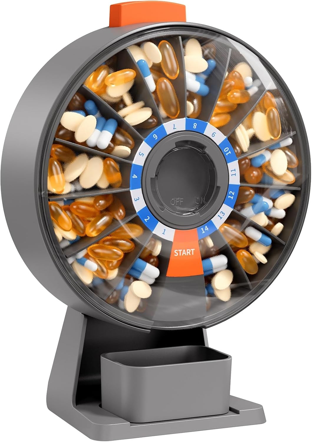 Pill Dispenser Daily,Large Pill Organizer with Standing Used,Used for 14 days