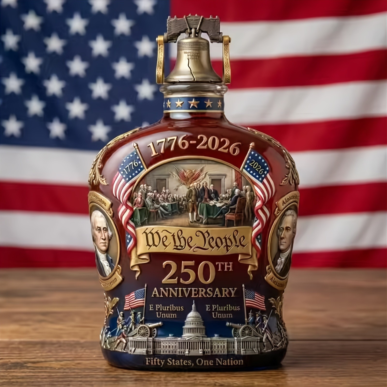 250th Anniversary Commemorative Whiskey Bottle | Collectible Edition Glass