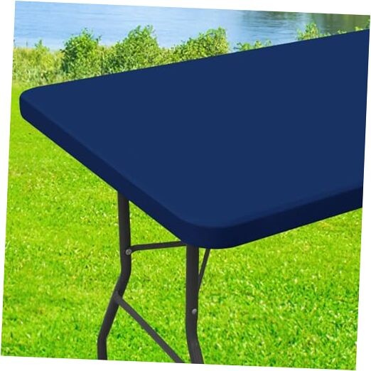 Spandex 6 Foot Rectangle Table Cloth, Elastic 72" x 30" (Rectangular) Navy