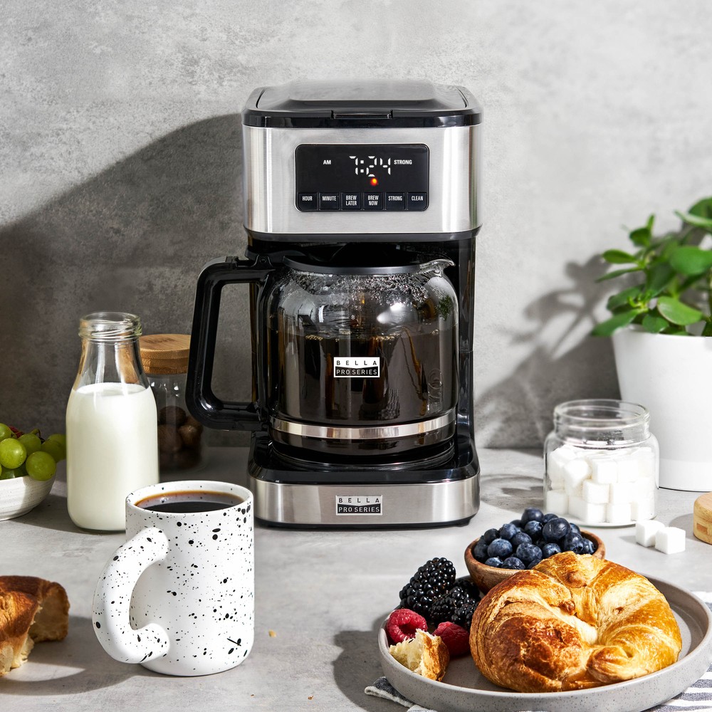 bella PRO - 12-Cup Programmable Coffee Maker - Stainless Steel