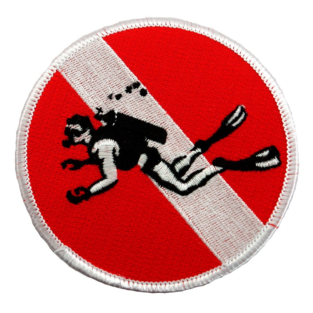 SCUBA DIVING EMBROIDERED IRON-ON DIVE PATCH skin diver down emblem bubbles NEW