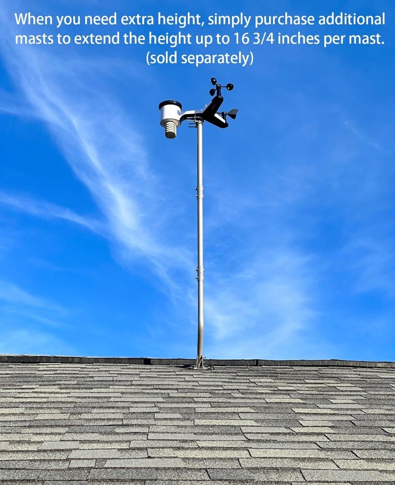 Universal Adjustable Mounting Pole for Antennas - 1" Diameter, Easy Install