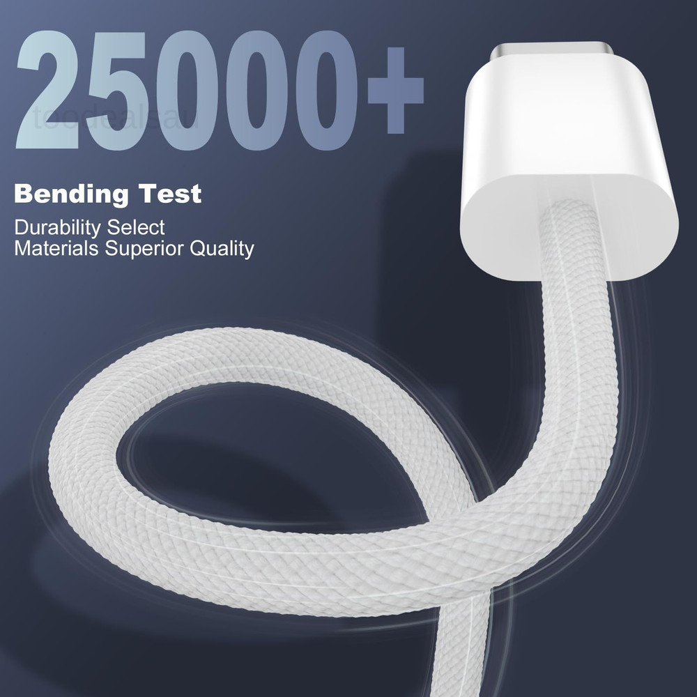 USB C to C Cable for iPhone 17/16/15 Pro Max, Type-C 3FT, White