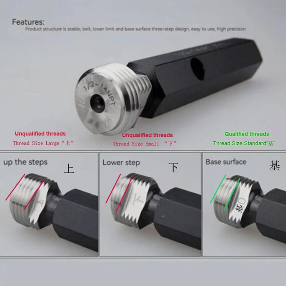 NPT Tapered Pipe Plug Thread Gauge 1/16" 1/8" 1/4" 3/8" 1/2" 3/4" 1" ~ 2" New