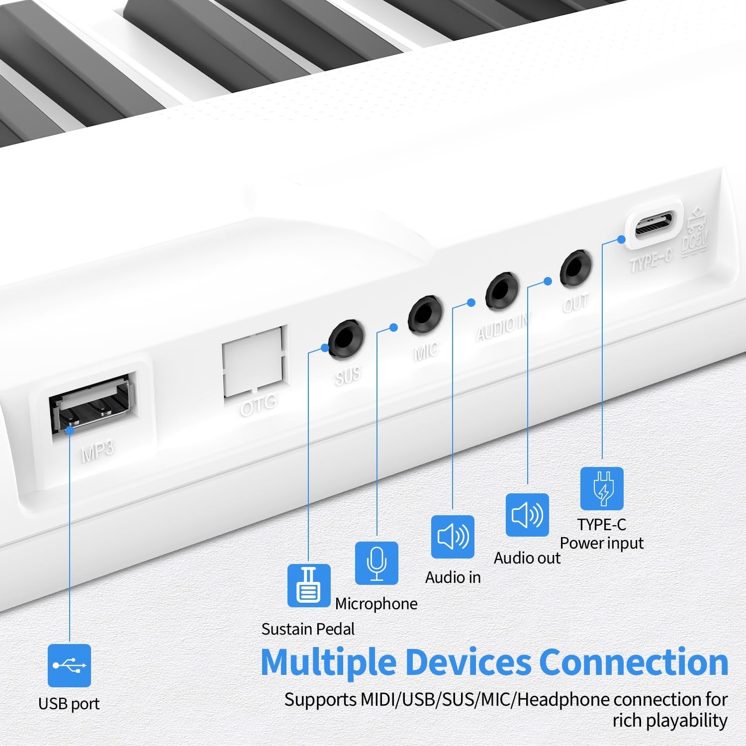 88 Key Piano Keyboard Beginner Electric Digital Piano with Sustain Pedal, Pow...