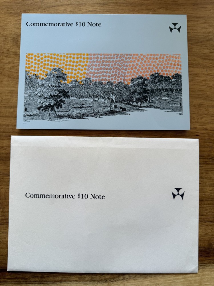 1988 First Polymer Commemorative $10 Note in Folder First Prefix AA Bicentennial