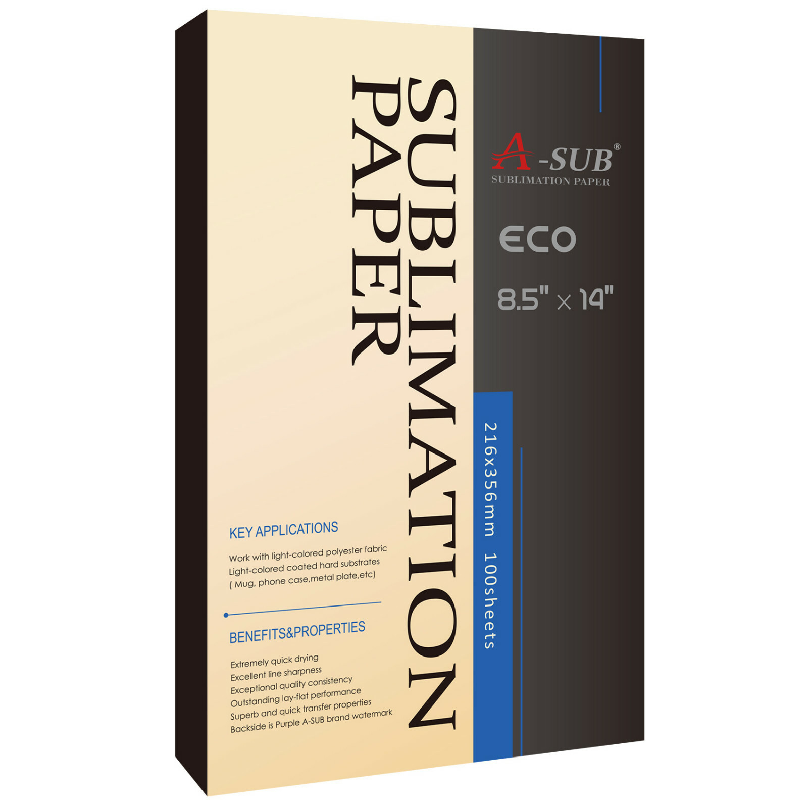 Bundle Kit A-SUB Sublimation Paper 8.5x14 125g + A-SUB Sublimation Ink 2803 2400