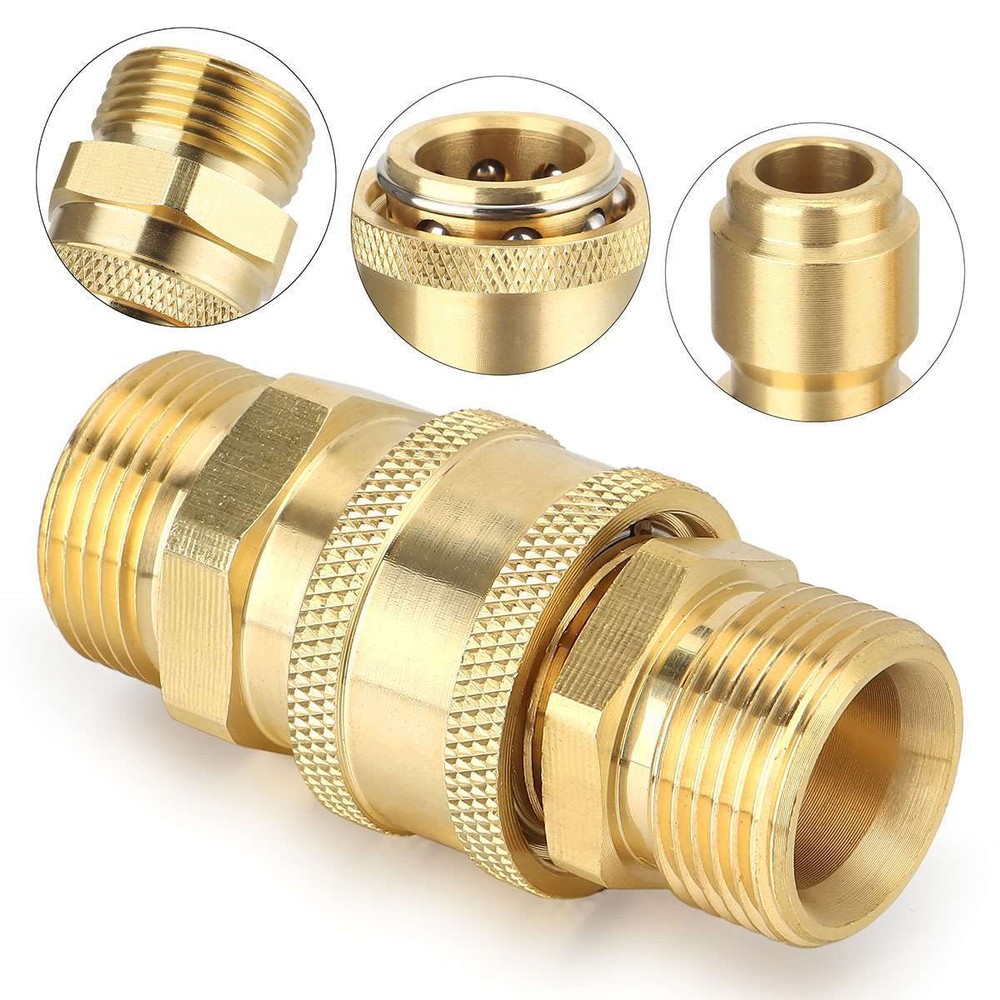 3/8" M22 Brass Pressure Washer Quick Release Connect Fitting Coupling Adapter