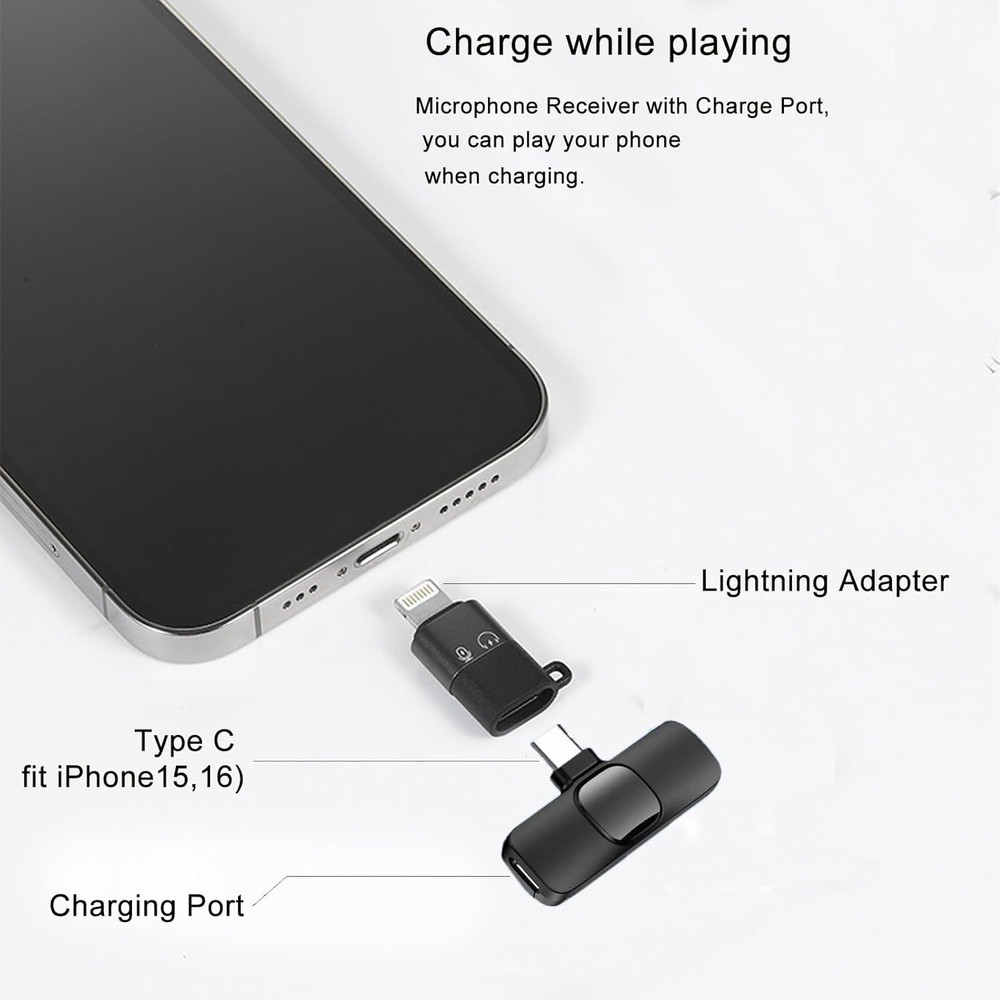 Professional Wireless Lavalier Microphone for iPhone, iPad, Android Phone, Mini