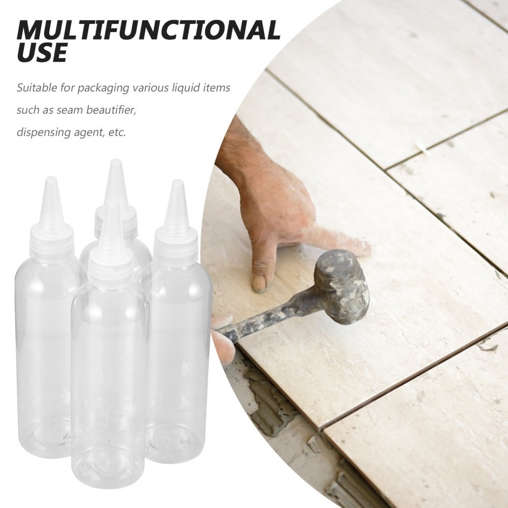 4 Pcs Clear Plastic Precision Tip Bottles for Squeezing Glue or Lubricants