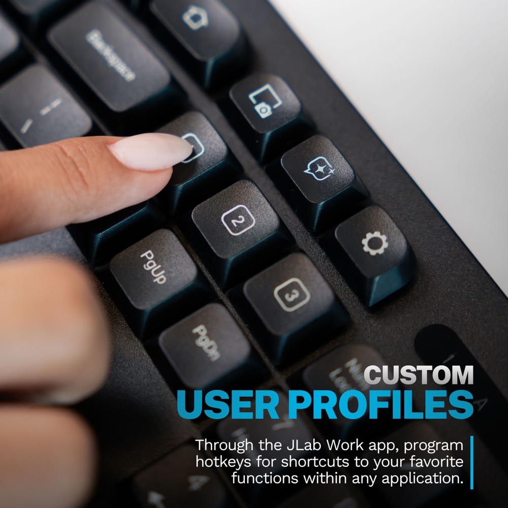 JLab Flow Wireless Keyboard & Mouse Combo: Multi-Device, Ergonomic Design, USB-C