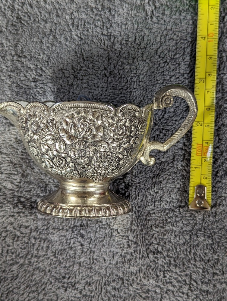 Himark Vintage Silver Plated Cream Jug With Ceramic Lining