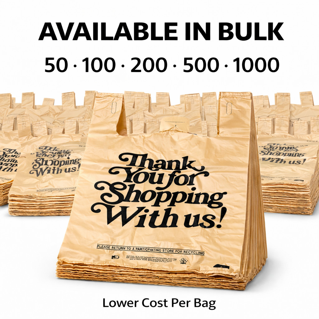 .71 Mil Heavy Duty Thank You T-Shirt Bags Grocery Retail Shopping Plastic Bags