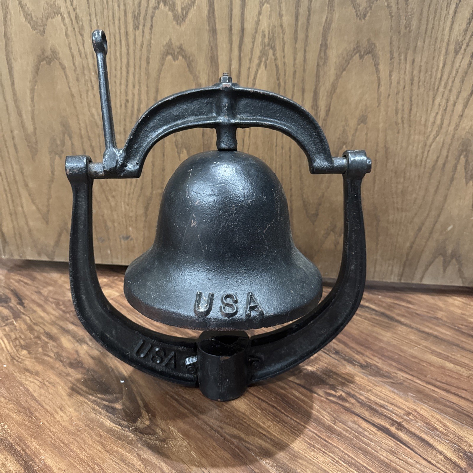 Antique Cast Iron USA Farm School Dinner Church Bell With Yoke 8.5”  inches