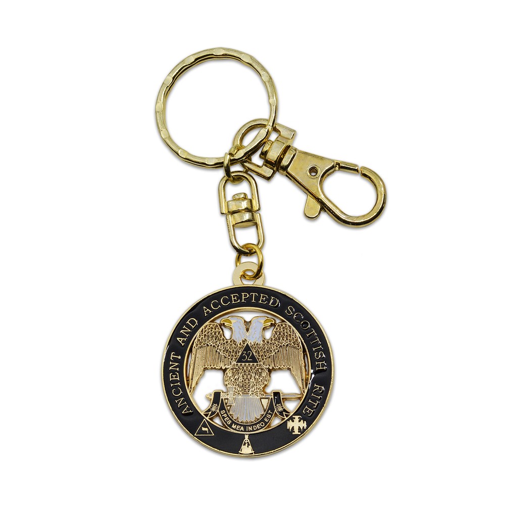 32nd Degree Scottish Rite Round Masonic Key Chain
