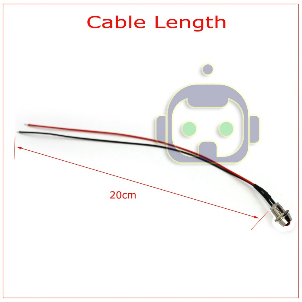 2~10 PCS 3mm Wired LED Diode Metal Case Panel Indicator Warning Light 12V Lamp