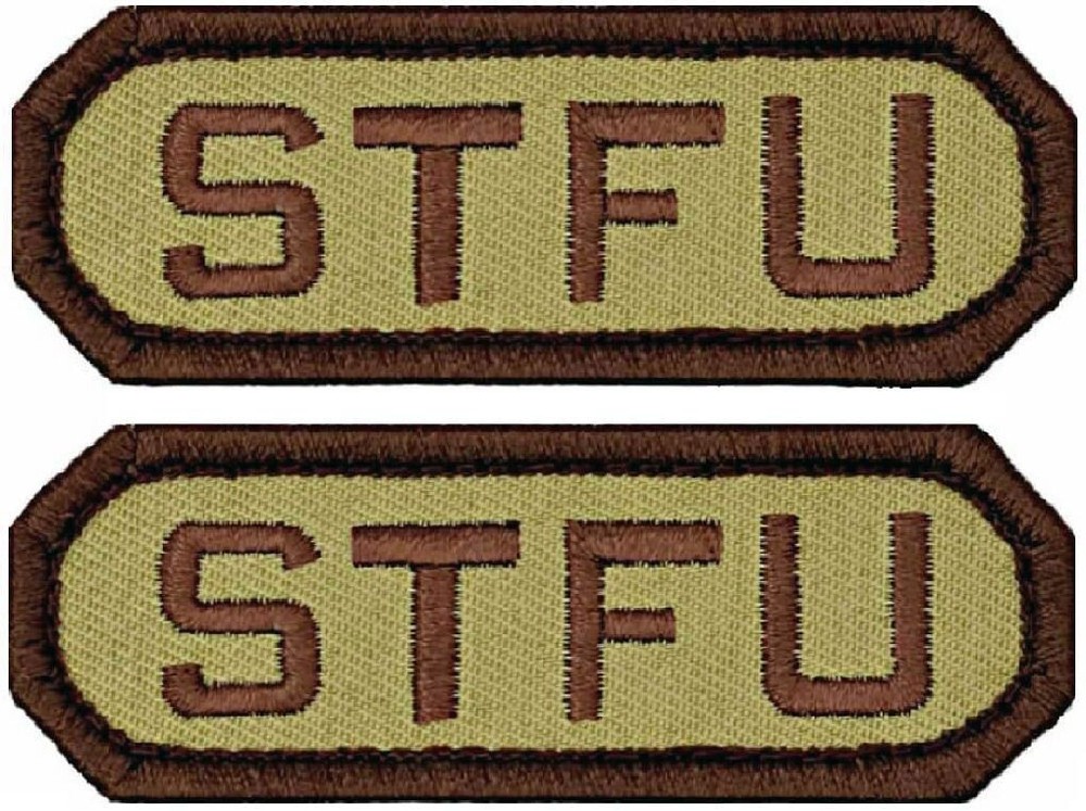 STFU Embroidered Morale Patch  |2PC HOOK BACKING 3"x1"