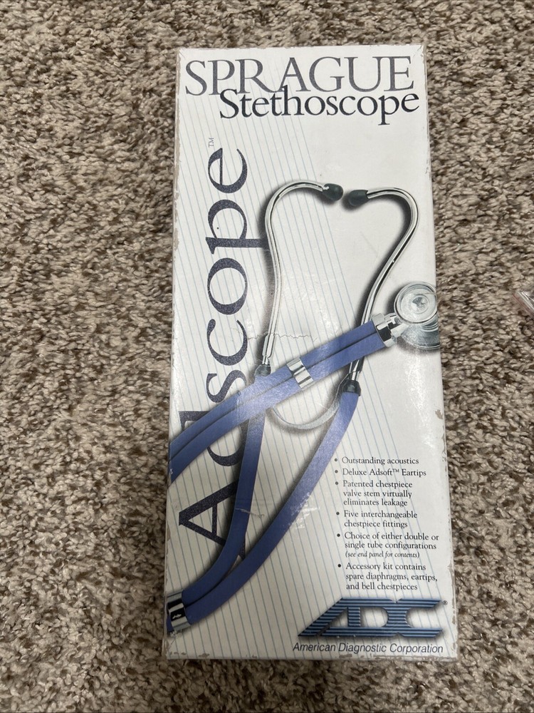 641BK Adscope Model 641 Sprague Stethoscope with 5 Interchangeable Chestpiece...