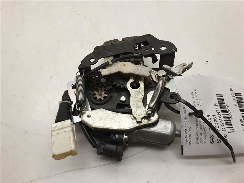 2008 LEXUS LS460 DECKLID ACTUATOR AND LATCH ASSEMBLY