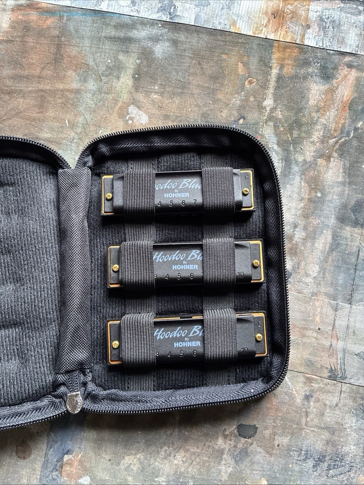 Hohner Hoodoo Blues Harmonica 3-Pack with Case C,D,G