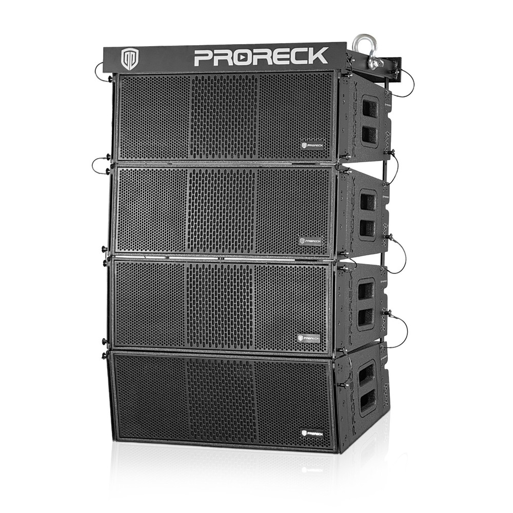 PRORECK Dual 10in Full Range 8000W Powered Line Array Speaker*4 With Frame