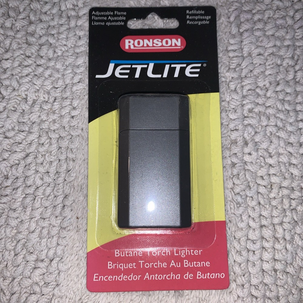 Ronson JetLite Butane Torch Lighter Refillable Charcoal Gray New