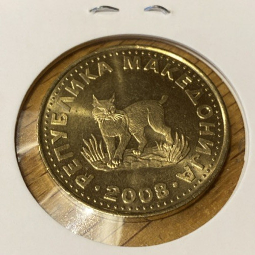 MACEDONIA 2008 BU 5 DENAR COIN