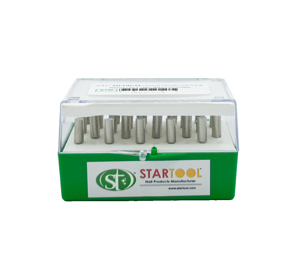 Startool Acrylic Nail Drill 3/32" STM Medium (Small Head) Silver *( Single )